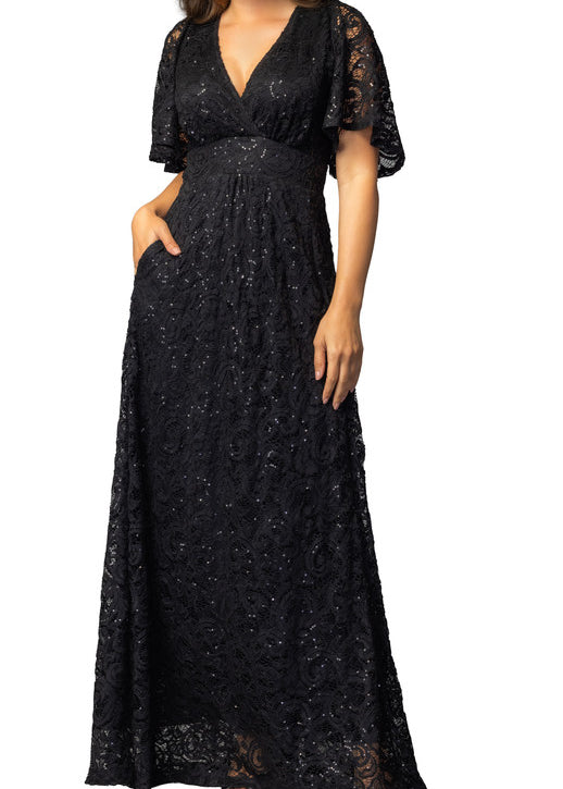 Luminous Sequin Lace Evening Gown