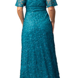 Luminous Sequin Lace Evening Gown