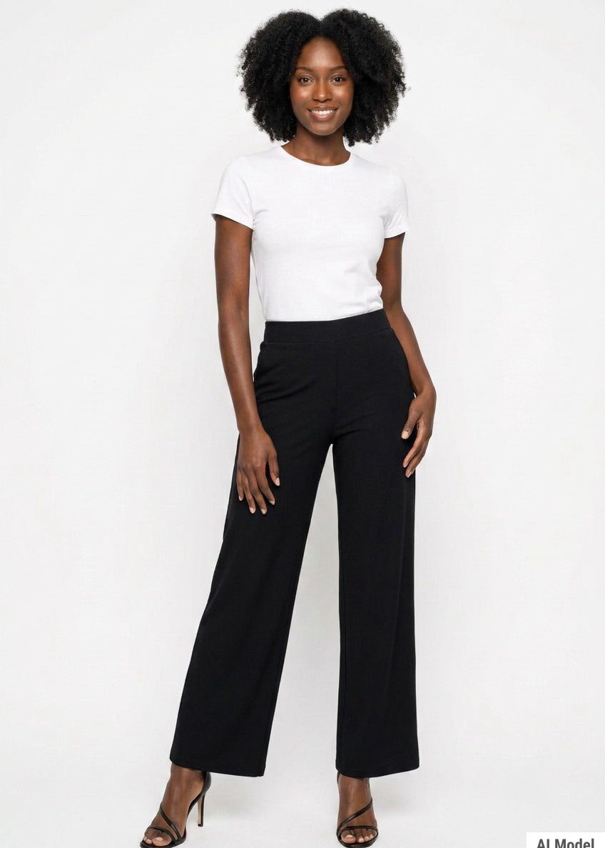 pull on black dress pants Palazzo Pants, berry_sweet Women's Black Dress Shirts Featuring a comfortable stretch Size:US size 18W