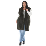 Plus Size Long Plush Button-Front Vest