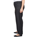 Alfred Dunner Plus Denim Comfort Waistband  Mid Rise Regular Fit Straight Leg Pant average Length