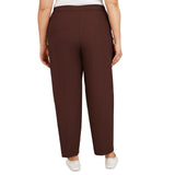 Alfred Dunner Plus Classic Allure Fit Proportioned Pant with Elastic Comfort Waistband Short Length