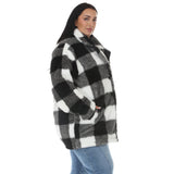 Plus Size Buffalo Plaid Plush Coat
