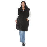 Plus Size Long Plush Button-Front Vest