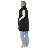 Women's Long Plush Button-Front Vest
