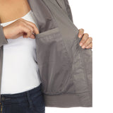 Plus Size Quilted Zip-Front Bomber Jacket