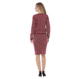 Women's Polka Dot Sweater Midi Skirt Set