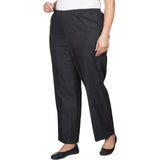Alfred Dunner Plus Denim Comfort Waistband  Mid Rise Regular Fit Straight Leg Pant Short Length