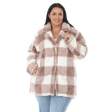 Plus Size Buffalo Plaid Plush Coat