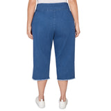 Alfred Dunner Super Stretch Denim Fringe Capri Pant - Plus