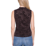 NY Collection Sleeveless Velvet Mock Neck