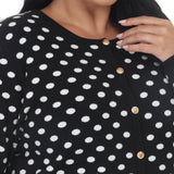 Plus Size Polka Dot Sweater Midi Skirt Set