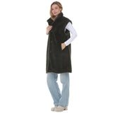 Women's Long Plush Button-Front Vest
