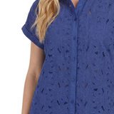 NY Collection Short Sleeve Eyelet Blouse