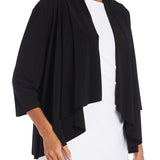 Drape Front Jersey Shrug - Black