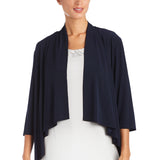 Drape Front Jersey Shrug - Black
