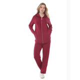 Women's Hooded Zip-Front Top and Straight-Leg Pants Set