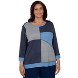 Alfred Dunner Heathered Colorblock Knit Top