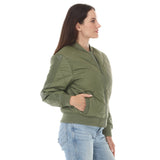 Women's Quilted Zip-Front Bomber Jacket