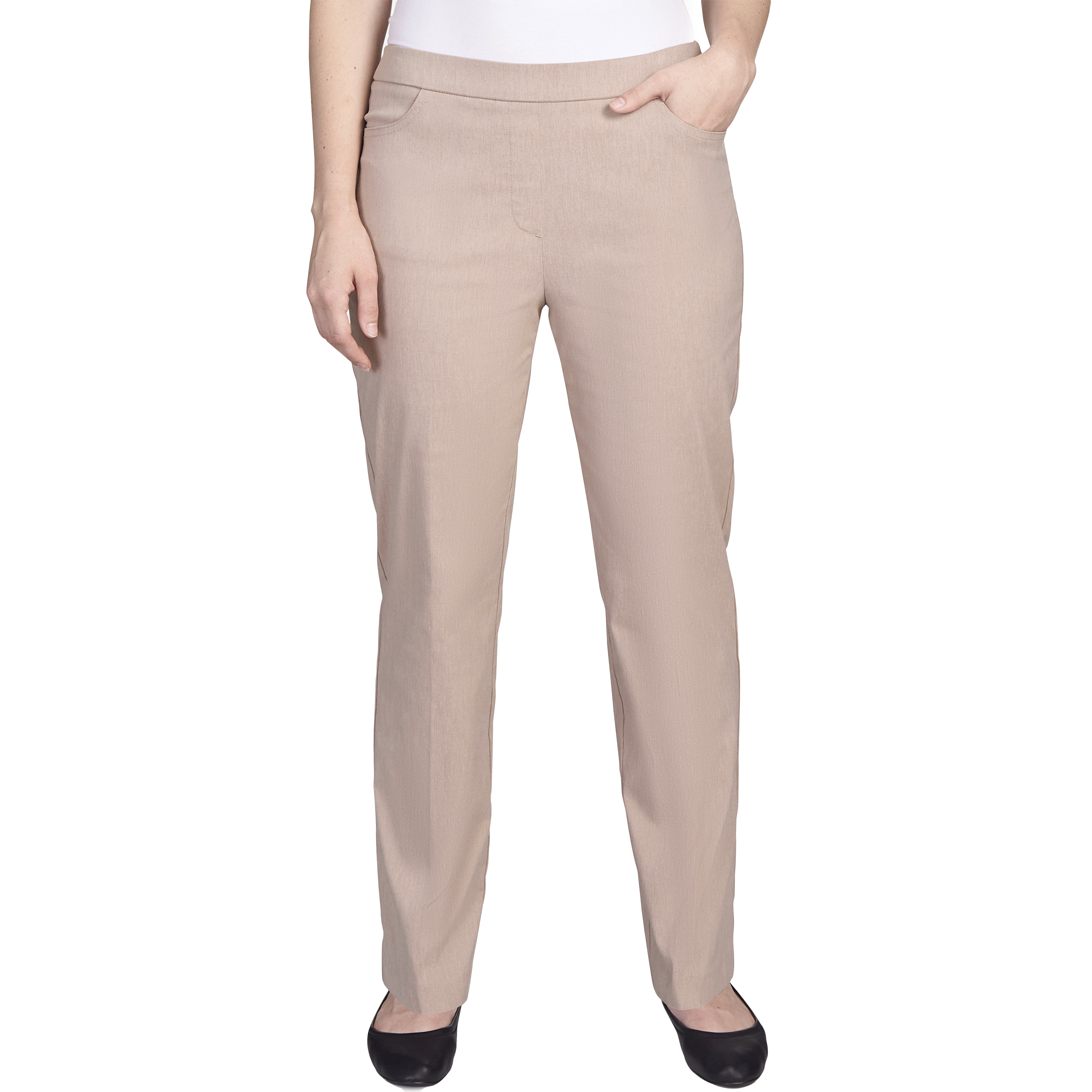 Alfred Dunner Classic Allure Fit Proportioned Pant with Elastic Comfort Waistband Short Length