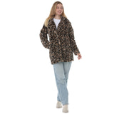 Women's Leopard Print Plush Coat