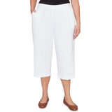 Alfred Dunner Solid Twill Button Hem Capri Pant - Plus