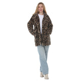 Women's Leopard Print Plush Coat