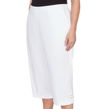 Alfred Dunner Solid Twill Button Hem Capri Pant - Plus