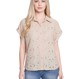 NY Collection Short Sleeve Eyelet Blouse