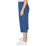 Alfred Dunner Super Stretch Denim Fringe Capri Pant - Plus