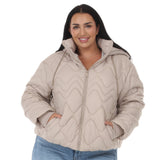 Plus Size Hooded Quilted Puffer Coat