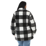 Plus Size Buffalo Plaid Plush Coat