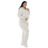 Plus Size Hooded Pullover and Straight-Leg Pants Set