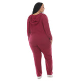Plus Size Hooded Zip-Front Top and Straight-Leg Pants Set