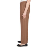 Alfred Dunner Classic Signature Fit Textured Trousers with All-around Elastic Waistband Short Length