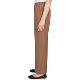 Alfred Dunner Petite Classic Signature Fit Textured Trousers with All-around Elastic Waistband Short Length