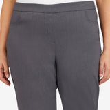 Alfred Dunner Plus Classic Allure Fit Proportioned Pant with Elastic Comfort Waistband Short Length