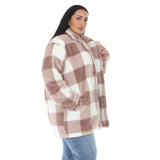Plus Size Buffalo Plaid Plush Coat