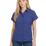 NY Collection Short Sleeve Eyelet Blouse