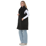 Women's Long Plush Button-Front Vest