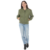Women's Quilted Zip-Front Bomber Jacket