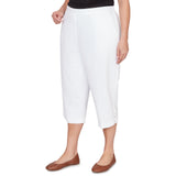 Alfred Dunner Solid Twill Button Hem Capri Pant - Plus