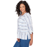 Alfred Dunner Spliced Jacquard Stripe Top