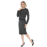 Women's Polka Dot Sweater Midi Skirt Set