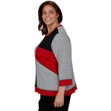Alfred Dunner Heathered Colorblock Knit Top