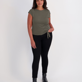 Off Set Tie Muscle Tee - Beetle