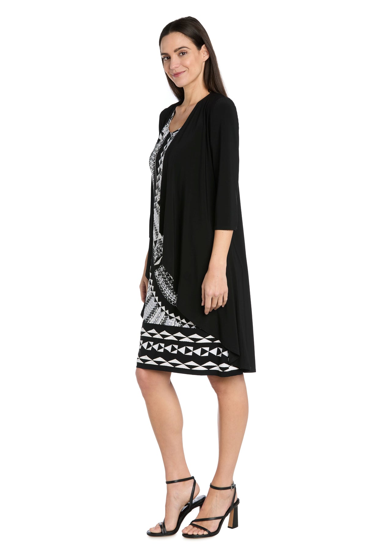 black and white dress and jacket R & M Richards Women's Open-Front Necklace Set - Black/ivory Style:ES02326BK The classic black and Rasha_Zeyadeh_Thompson on LTK editor-pick