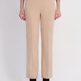 Roz & Ali™ Secret Agent Pants Pull On Tummy Control Pants Classic Straight Leg - Camel- Petite