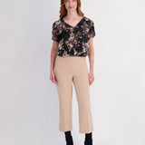 Roz & Ali™ Secret Agent Pants Pull On Tummy Control Pants Ankle Kick Flare - Camel