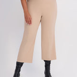 Roz & Ali™ Secret Agent Pants Pull On Tummy Control Pants Ankle Kick Flare - Camel - Plus